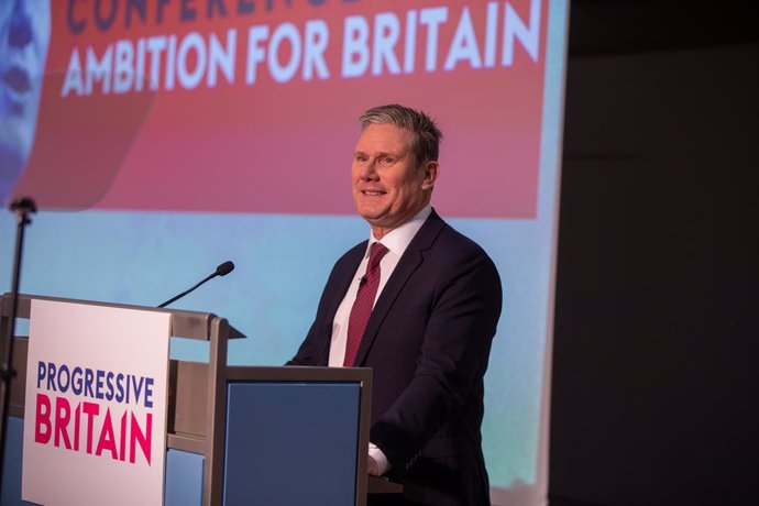 Archivo - May 13, 2023, London, England, United Kingdom: Labour leader KEIR STARMER is seen delivering keynote speech at  at Progressive Britain Conference in TUC Congress House,
