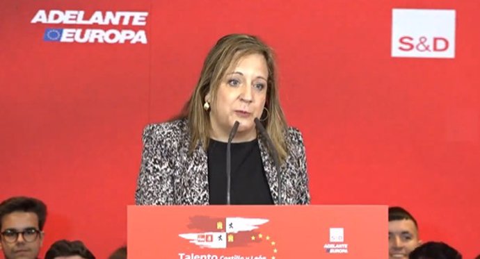La presidenta de los socialdemócratas europeos, Iratxe García, este sábado en Salamanca