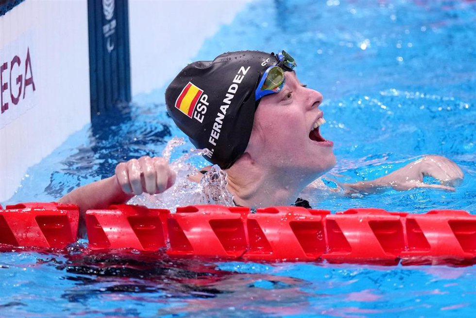 Archivo - Marta Fernández celebra una victoria en los Juegos Paralímpicos de Tokio de 2021