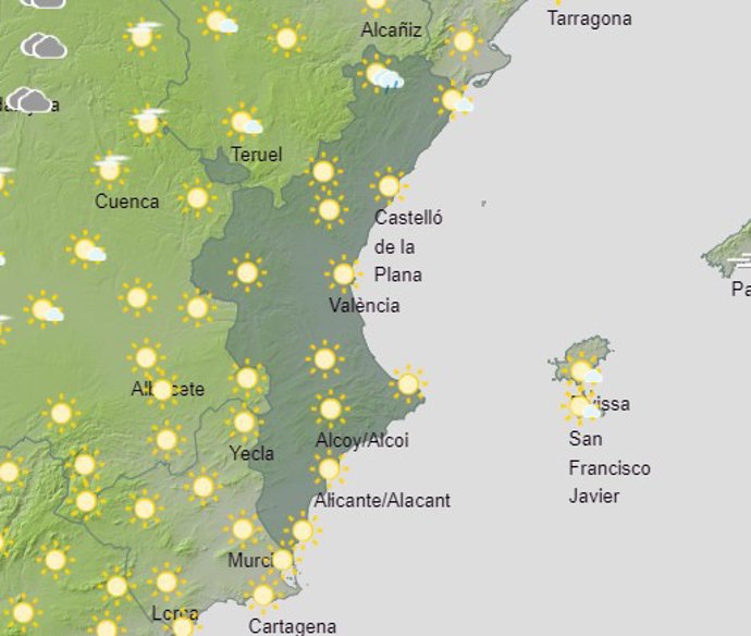 Predicción meteorológica para este domingo, 5 de mayo