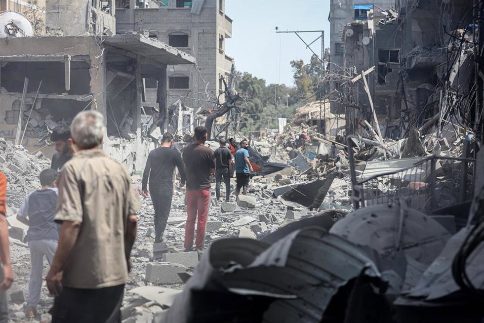 Edificios bombardeados en la Franja de Gaza