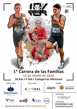 Cartel de la Carrera de Familias que tiene lugar el 12 de mayo en Valladolid.