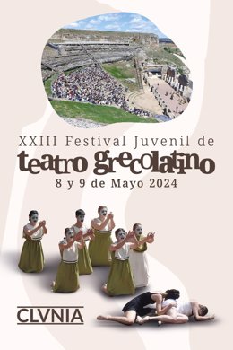 Cartel de la XXIII edición del Festival Juvenil de Teatro Grecolatino de Clunia, Burgos.