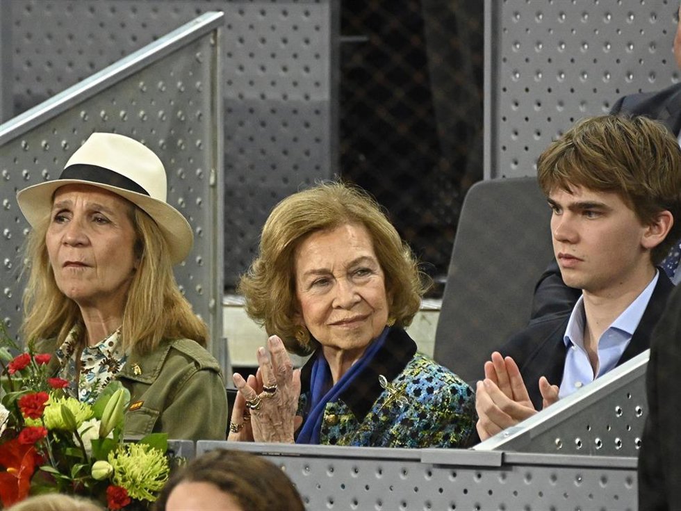 LA REINA SOFÍA, LA INFANTA ELENA Y MIGUEL URDANGARIN EN LA FINAL DEL MUTUA MADRID OPEN DE TENIS
