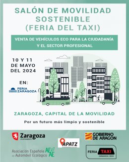 El Salón de Movilidad Sostenible y Feria del Taxi llega a Feria de Zaragoza los días 10 y 11 de mayo.
