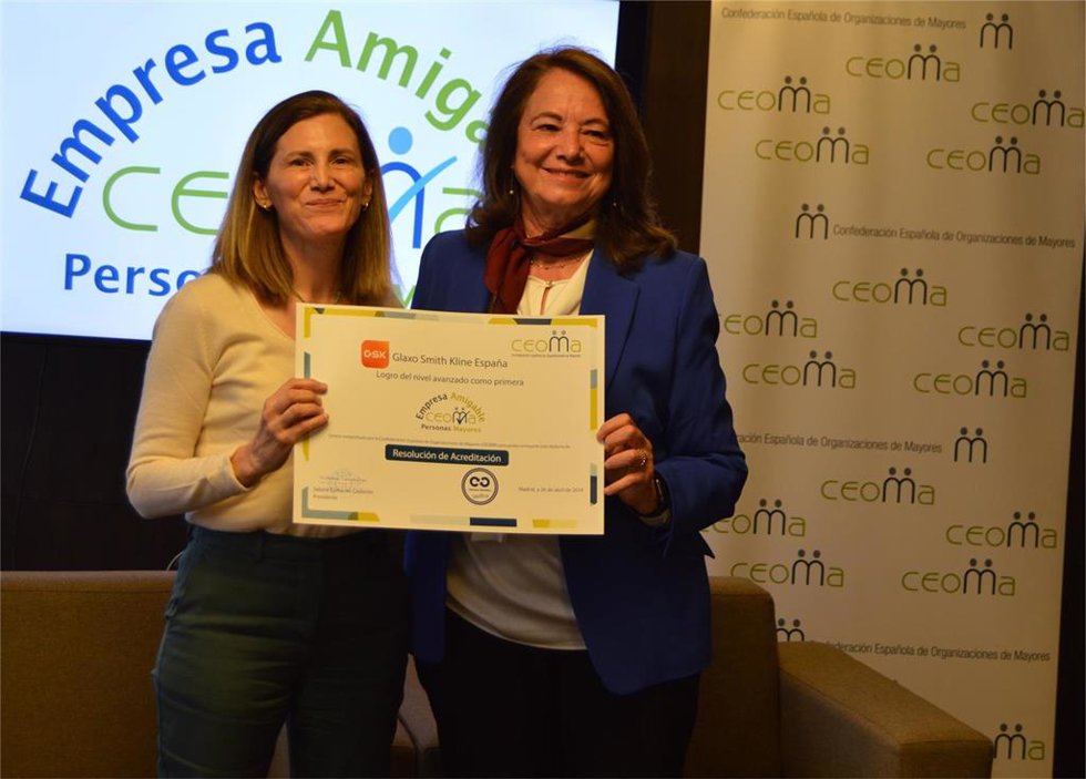 CEOMA acredita a GSK como primera 'Empresa Amigable' con las personas mayores