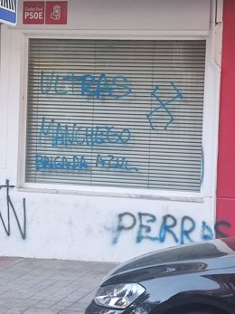PSOE denuncia un nuevo acto vándalico en su sede de Ciudad Real.
