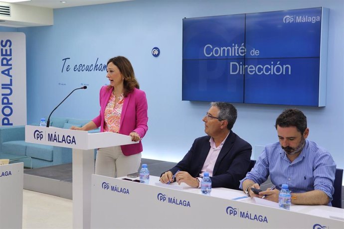 La presidenta del PP de Málaga, Patricia Navarro, en la reunión del Comité de Dirección de la formación.