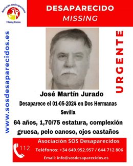 Cartel sobre la desaparición de José Martín Jurado