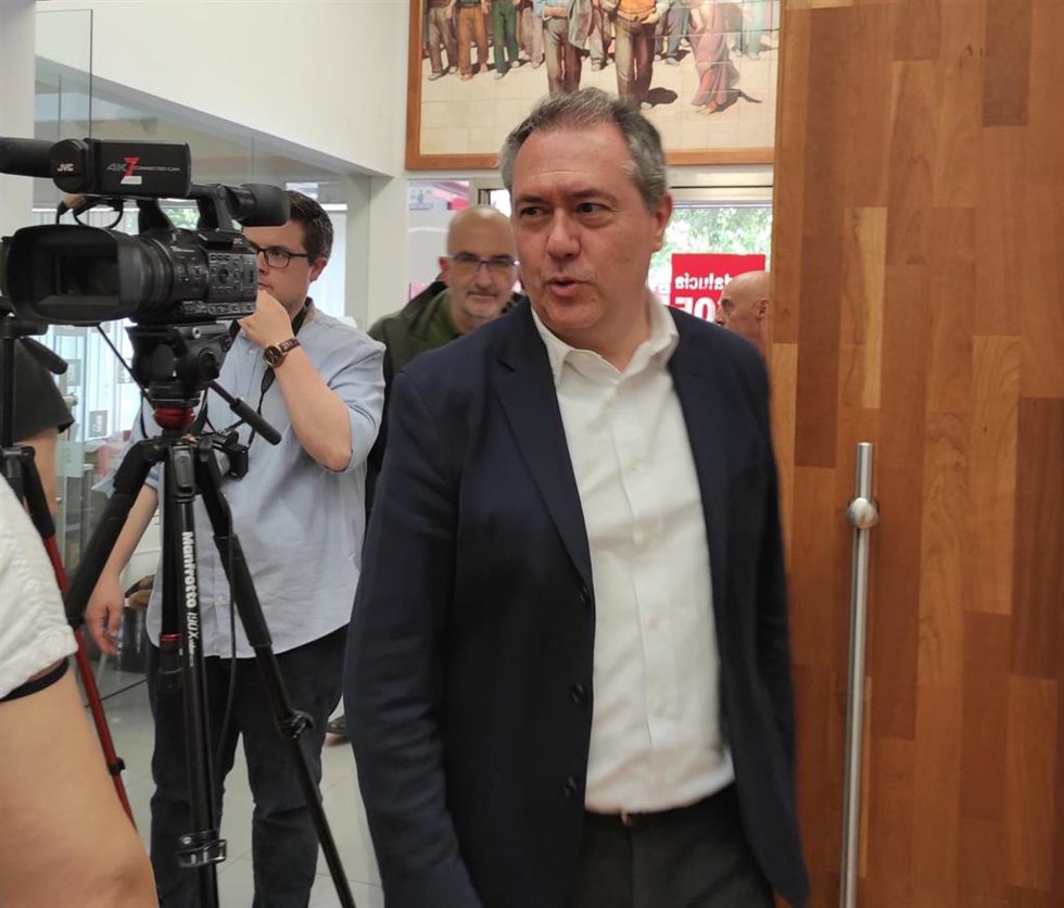 El secretario general del PSOE-A, Juan Espadas, este lunes