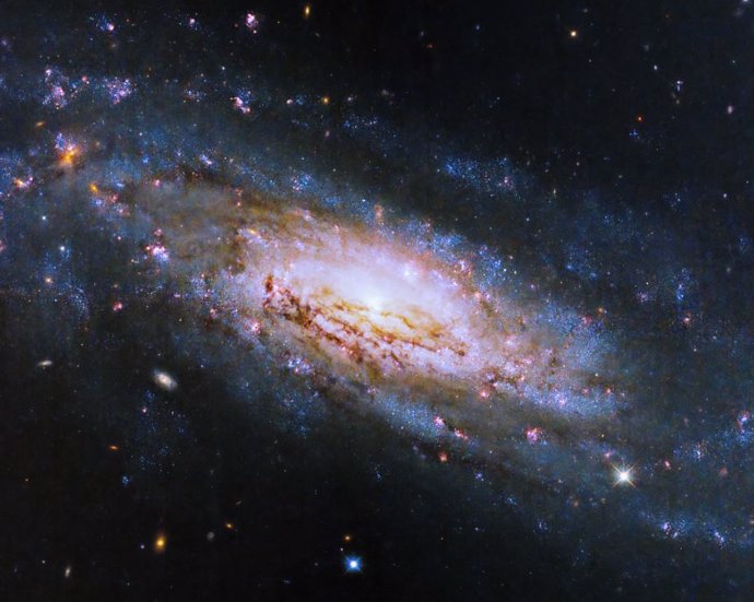 Esta imagen del Telescopio Espacial Hubble muestra la galaxia espiral NGC 4951, ubicada aproximadamente a 50 millones de años luz de distancia.