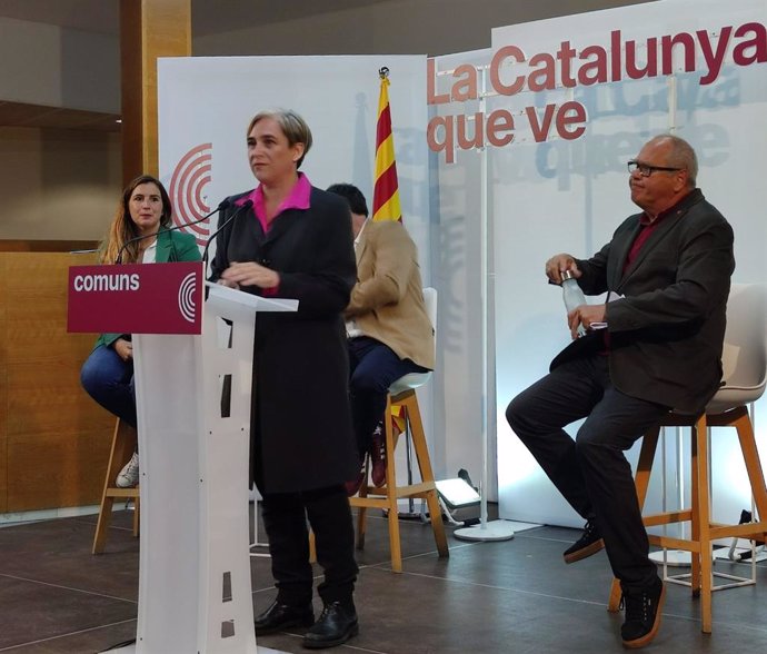 L'exalcaldesa de Barcelona i líder de BComú, Ada Colau, en un acte a Castelldefels