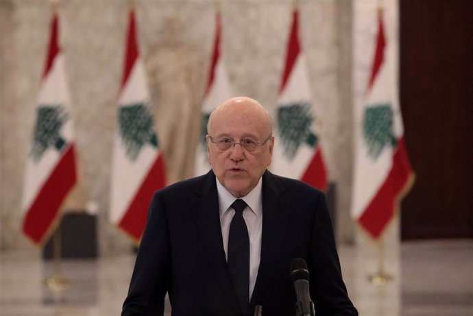 Archivo - El primer ministro interino de Líbano, Nayib Mikati
