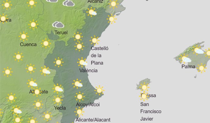 Previsió del temps per al dimarts 7 de maig