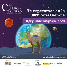 Cartel de la UPO con motivo de su participación en la Feria de la Ciencia.