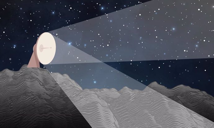 Ilustración del reflector de luz solar para cráteres lunares