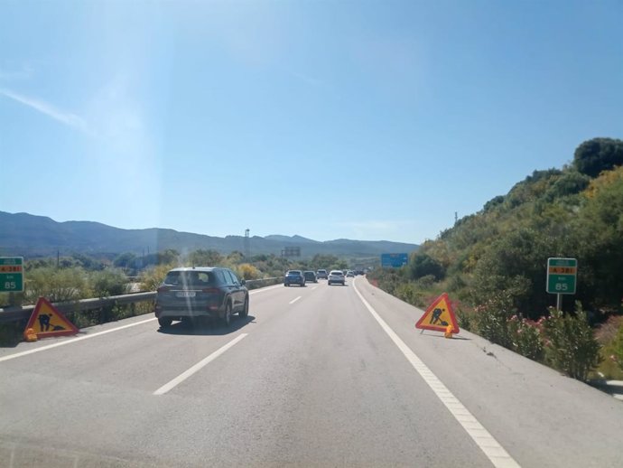 Obras en la autovía Jerez-Los Barrios (A-381) .