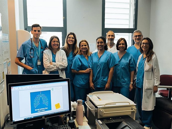 Los trabajadores de la Unidad de Asma en el Hospital Universitario Son Espases.