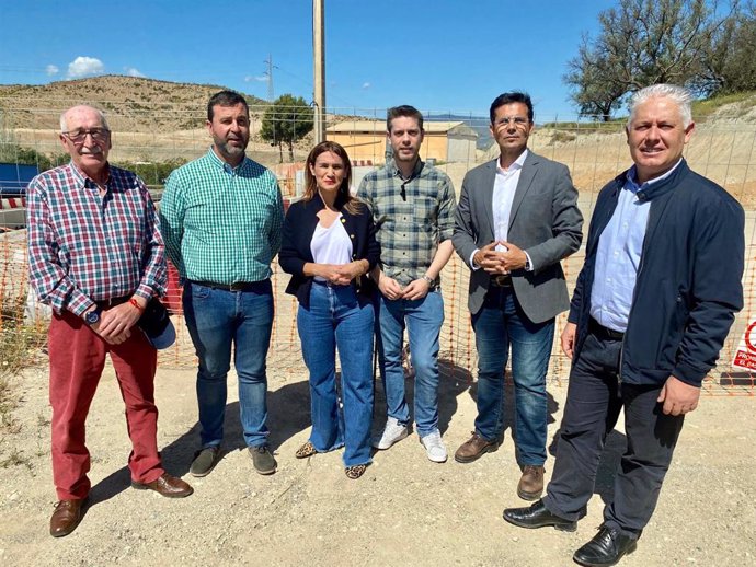 Visita del PSOE a las obras de la A-348 desde el puente de Tablate hasta Lanjarón (Granada)