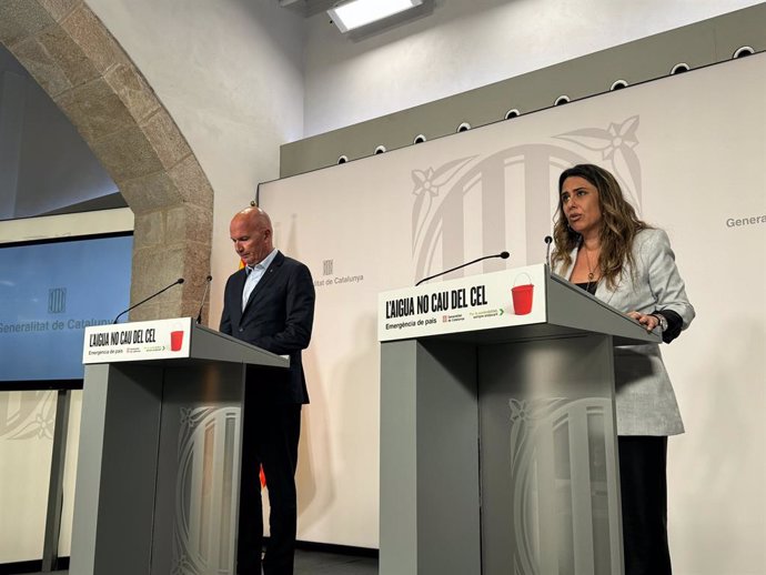 David Mascort y Patrícia Plaja en rueda de prensa este martes en la Generalitat
