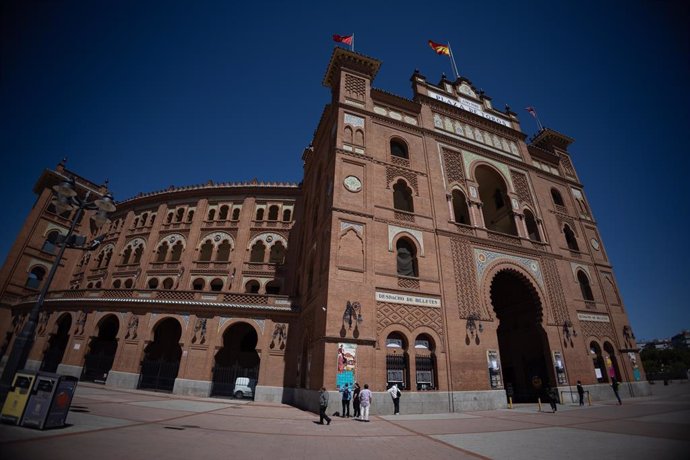 Fachada de la plaza de toros de las Ventas, a 18 de abril de 2024, en Madrid (España). El consejero de Medio Ambiente, Agricultura e Interior, ha confirmado que la Comunidad de Madrid tiene intención de estudiar la recuperación de la plaza de toros de Las
