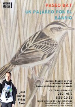 El educador ambiental José Javier Frías Sáez ofrece un paseo ornitológico por el barrio de Zabalgana