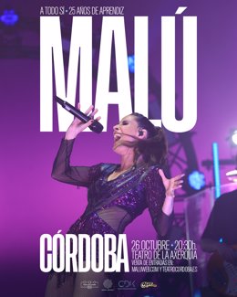 Cartel del concierto de Malú en Córdoba.