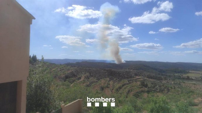 El incendio se ha originado en Lledó (Teruel) y ha afectado a tierras de cultivo en Horta de Sant Joan (Tarragona)