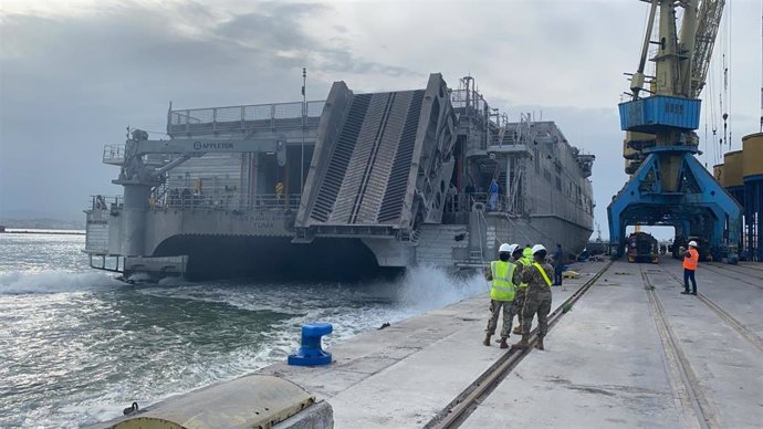 Archivo - Construcción del muelle temporal de Estados Unidos para la entrega de ayuda a la Franja de Gaza