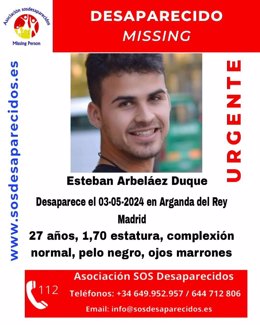 Buscan a un joven de 27 años desaparecido el viernes en Arganda