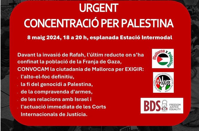 Concentración en apoyo a Palestina