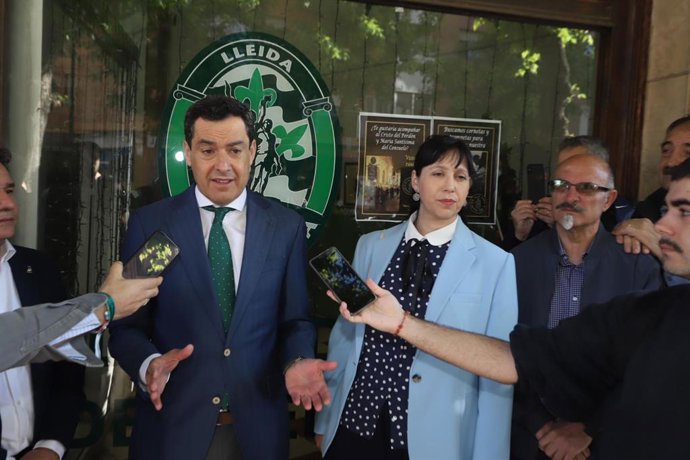 El presidente de la Junta de Andalucía, Juanma Moreno, en Lleida