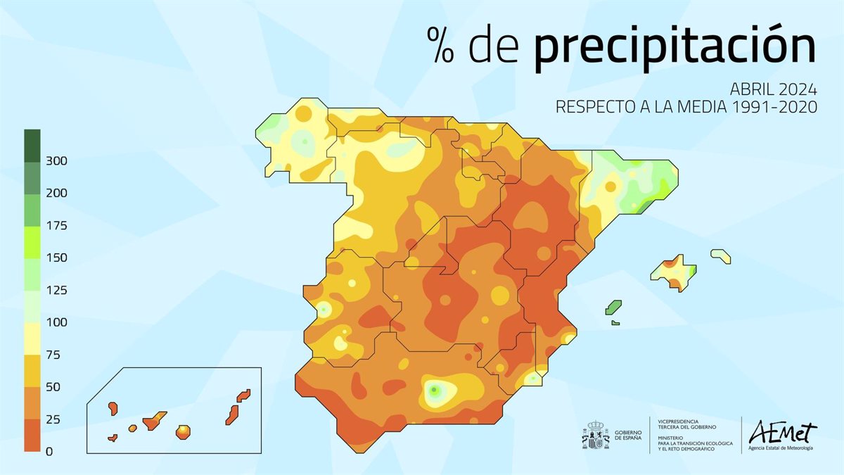 Este abril ha sido el sexto más cálido desde 1961 en España y ha llovido la mitad de lo normal