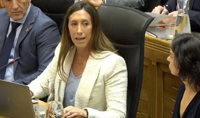 La vicealcaldesa de Gijón y portavoz del PP, Ángela Pumariega, interviene en el Pleno Municipal gijonés.