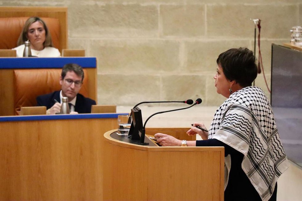 La diputada de IU, Henar Moreno, en un pleno parlamentario