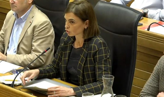 La concejala de Hacienda en el Ayuntamiento de Gijón, María Mitre, interviene en el Pleno Municipal gijonés.
