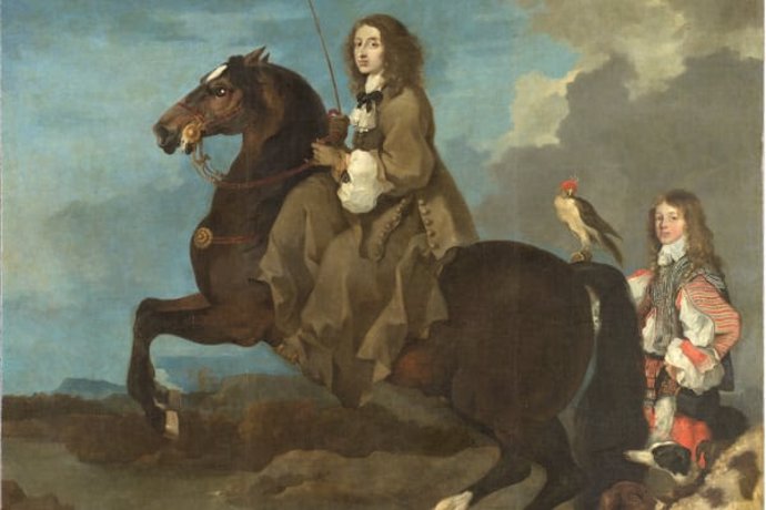 Detalle de Cristina de Suecia a caballo, Sebastién Bourdon. Museo Nacional del Prado