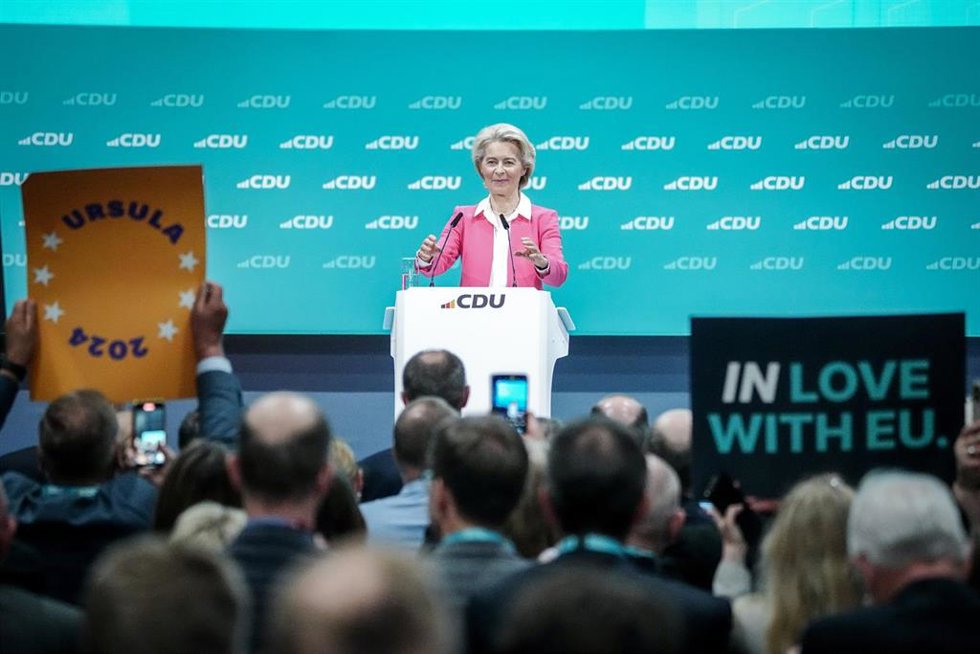 Ursula Von der Leyen, presidenta de la Comisión Europea, durante un acto de la CDU en Berlín