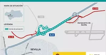 El Gobierno formaliza por 26,3 millones las obras para reformar en Sevilla el enlace de la autovía A-4 con la SE-20