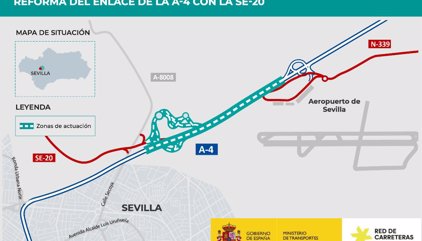 El Gobierno formaliza por 26,3 millones las obras para reformar en Sevilla el enlace de la autovía A-4 con la SE-20
