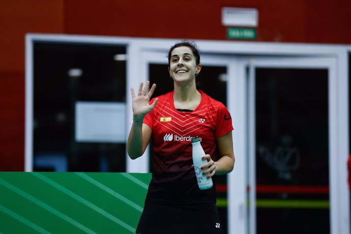 Archivo - Carolina Marin of Spain celebrates after winning against Cecilia Wang of Sweden during the Iberdrola 2024 European Women's Team Championships - Qualification Stage of Badminton celebrated at CSD building on December 06, 2023, in Madrid, Spain.