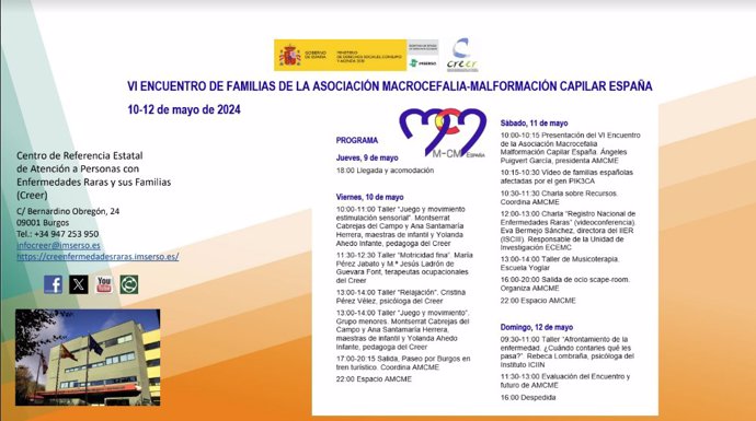 Programa del encuentro de familias.