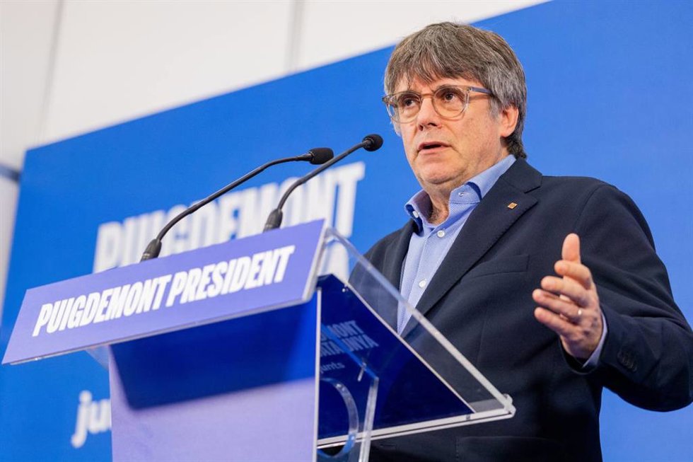 El candidato de Junts+ a las elecciones al Parlament, Carles Puigdemont