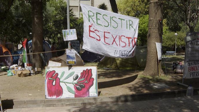 La acampada a favor de Palestina en la Universidad de Valencia