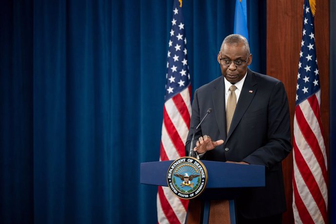 26 April 2024, US, Washington: US Defence Secretary Lloyd Austin responds to a question during a press conference following the meeting of the Ukraine Defence Contact Group at the Pentagon. Photo: Tsgt. Jack Sanders/Planet Pix via ZUMA Press Wire/dpa