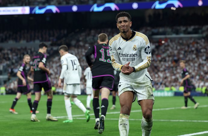 08 May 2024, Spain, Madrid: Real Madrid's Jude Bellingham Santiago Bernabeu. Photo: Isabel Infantes/PA Wire/dpa