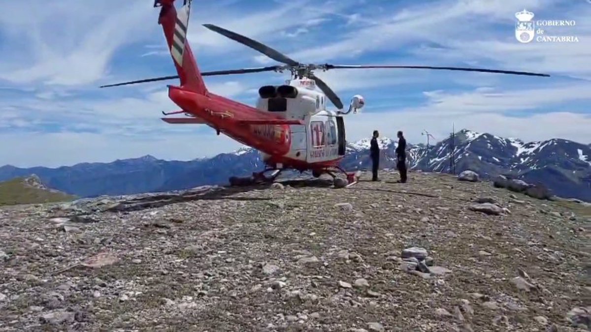 Rescatada en helicóptero una senderista francesa de 77 años que se había caído en Picos de Europa