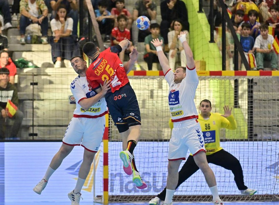 Agustín Casado, en un partido con la selección española.