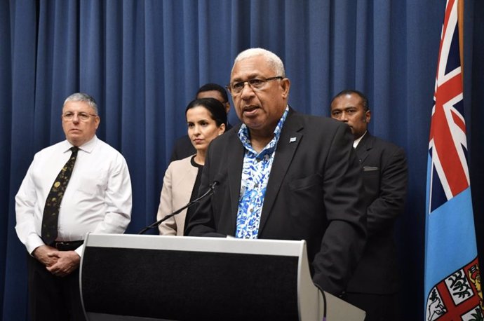 Archivo - El ex primer ministro de Fiyi Frank Bainimarama