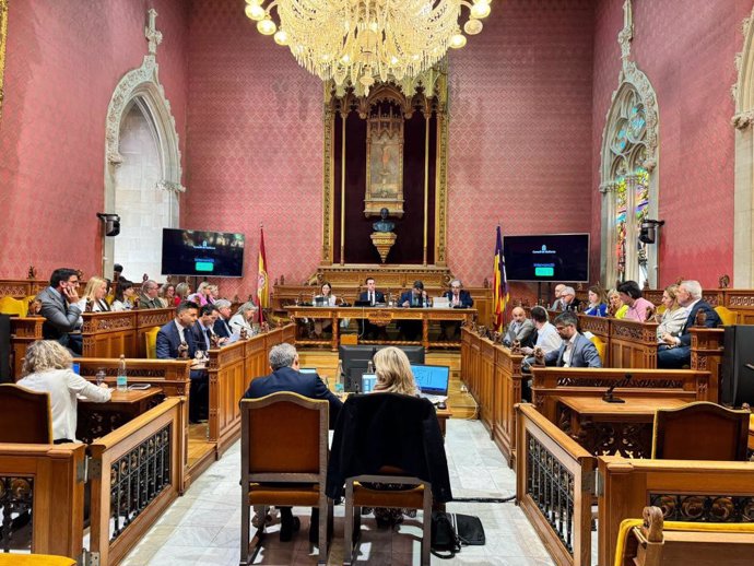 Vista general del pleno del Consell de Mallorca de este jueves, 9 de mayo.